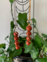 Red Jasper Bead Drop Necklace