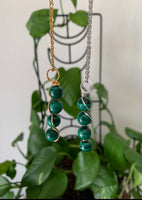 Malachite Bead Drop Necklace