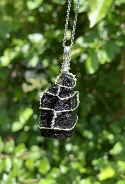 Rough Black Tourmaline Necklace